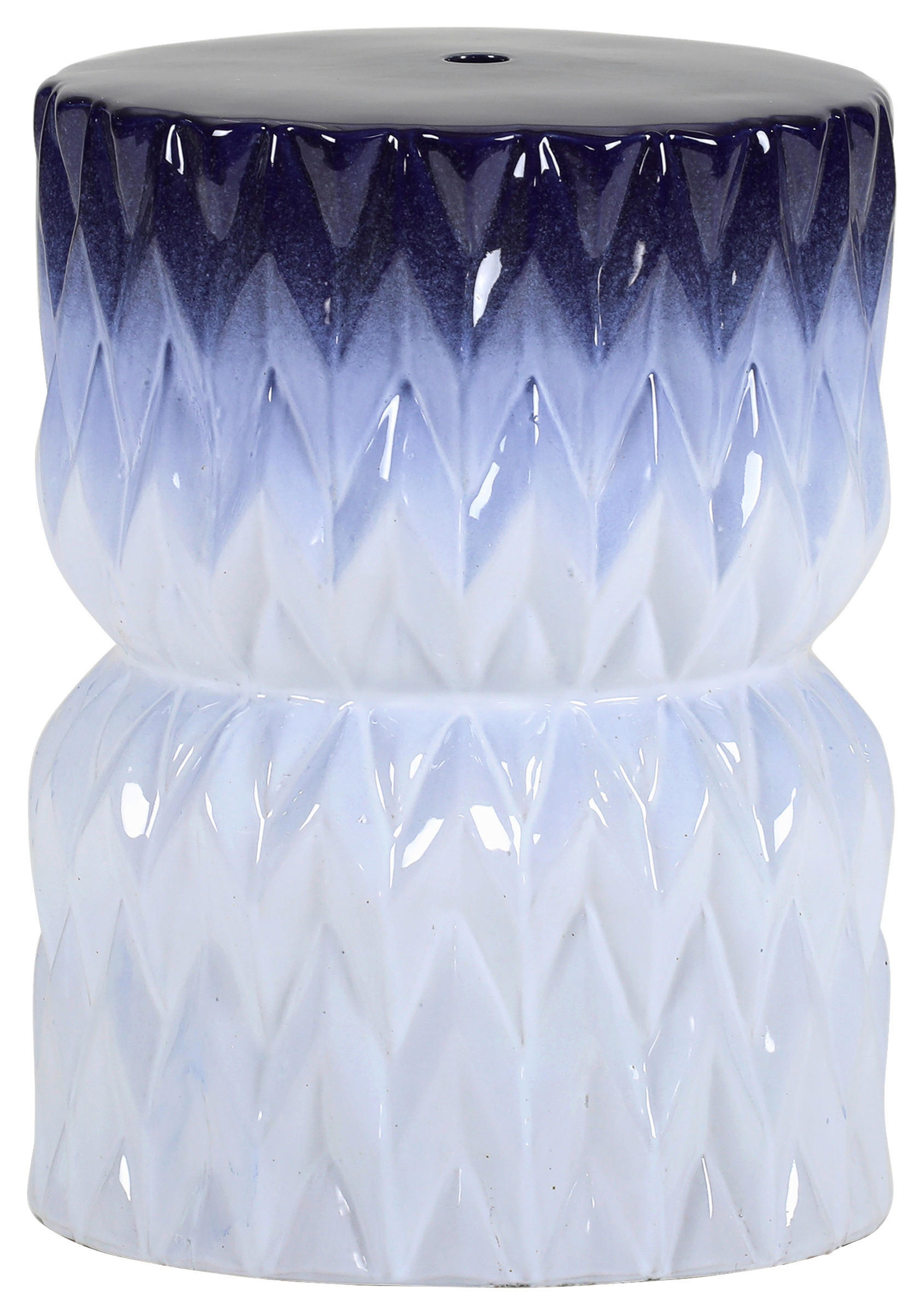 BEISTELLTISCH 30/30/60 cm Weiß, Dunkelblau  - Weiß/Dunkelblau, Design, Keramik (30/30/60cm) - Landscape