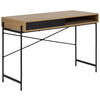 SCHREIBTISCH 110/50/75 cm  in Schwarz, Eichefarben  - Eichefarben/Schwarz, MODERN, Holzwerkstoff/Metall (110/50/75cm)