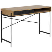 SCHREIBTISCH 110/50/75 cm  in Schwarz, Eichefarben  - Eichefarben/Schwarz, MODERN, Holzwerkstoff/Metall (110/50/75cm) - MID.YOU