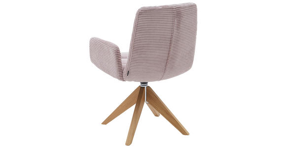 ARMLEHNSTUHL in Cord - Hellrosa/Naturfarben, Design, Holz/Textil (61/88/66cm) - Dieter Knoll