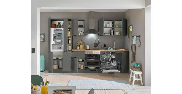 KÜCHENBLOCK   in Graphitfarben  - Schwarz/Graphitfarben, Basics, Holzwerkstoff/Metall (310/211/60cm) - Xora