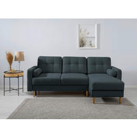 ECKSOFA Noret Dunkelblau  - Buchefarben/Dunkelblau, Design, Holz/Textil (223/157cm) - MID.YOU