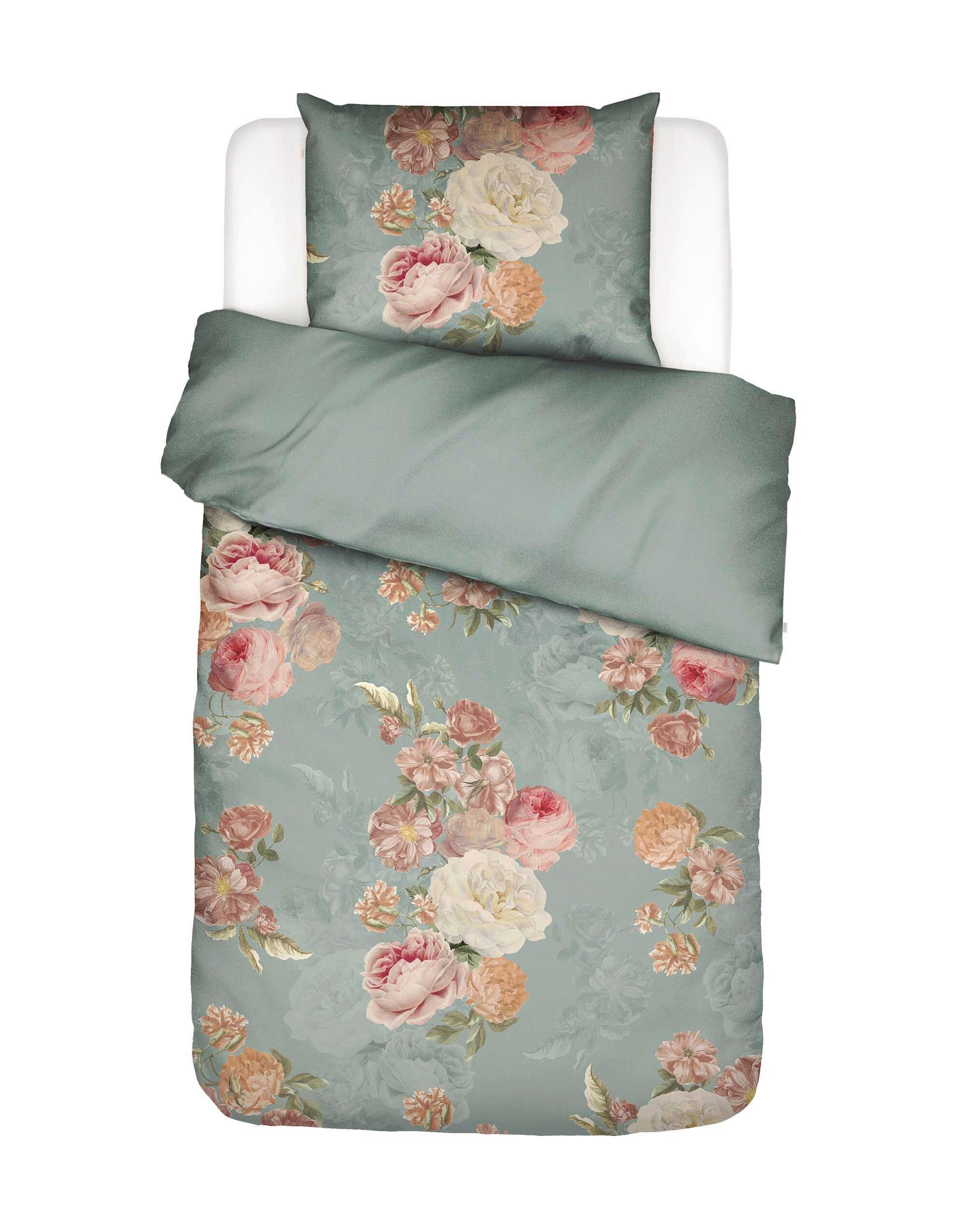 BETTWÄSCHE 2-teilig Orianna Satin 135/200 cm  - Türkis, KONVENTIONELL, Textil (135/200cm) - Essenza