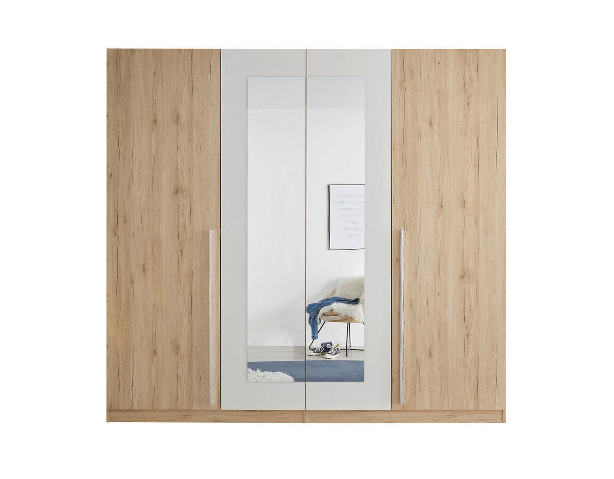 ORMAR S KLASIČNIM VRATIMA bijela, hrast San Remo   - bijela/hrast San Remo, Konvencionalno, staklo/drvni materijal (228/213/62cm) - Carryhome