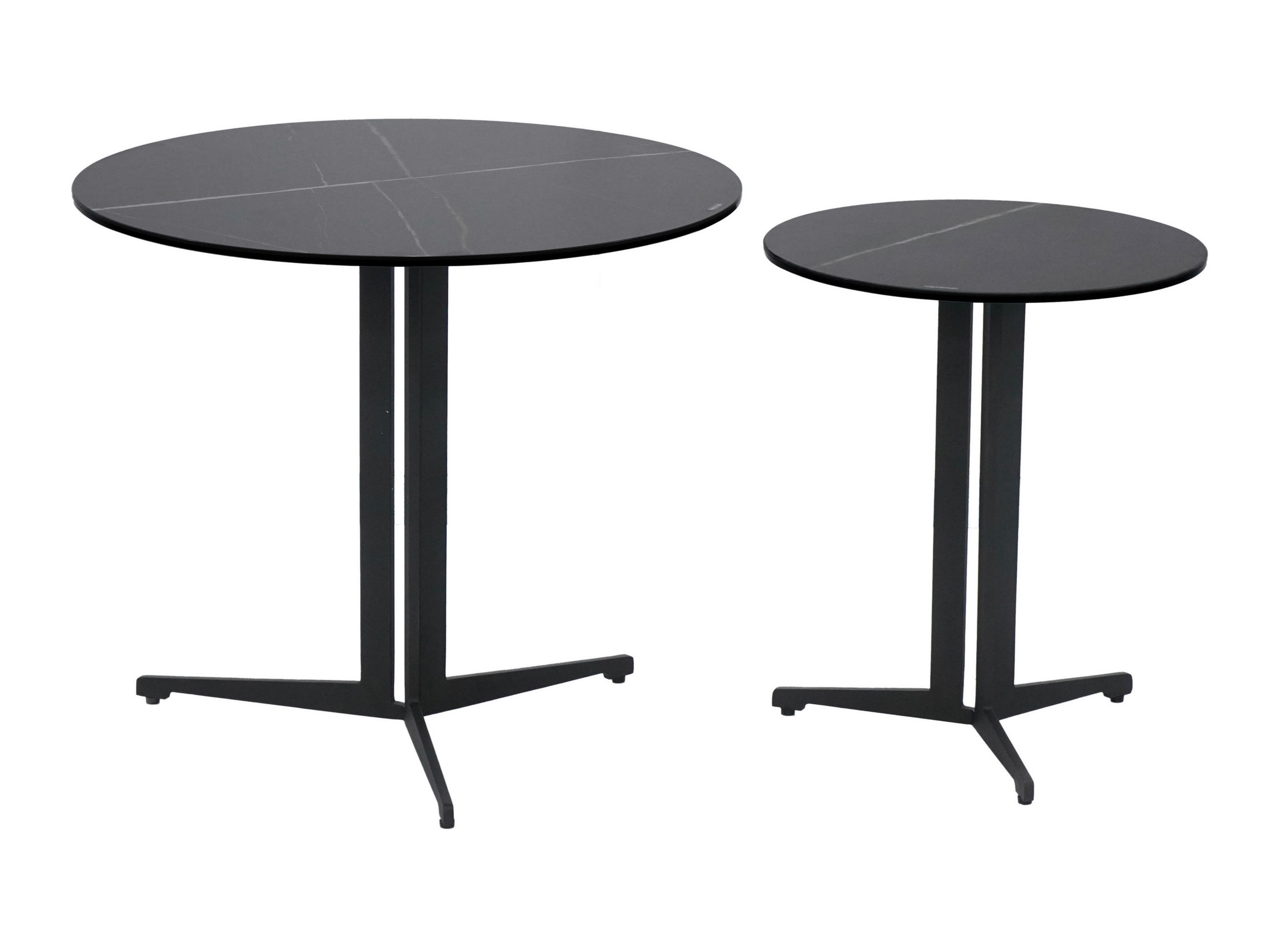 BEISTELLTISCH 40/40/45 cm Schwarz rund  - Schwarz, Design, Glas/Keramik (40/40/45cm) - Novel