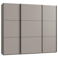 SCHWEBETÜRENSCHRANK 250/216/65 cm 3-türig Grau, Schwarz  - Schwarz/Grau, KONVENTIONELL, Holzwerkstoff/Metall (250/216/65cm) - Stylife