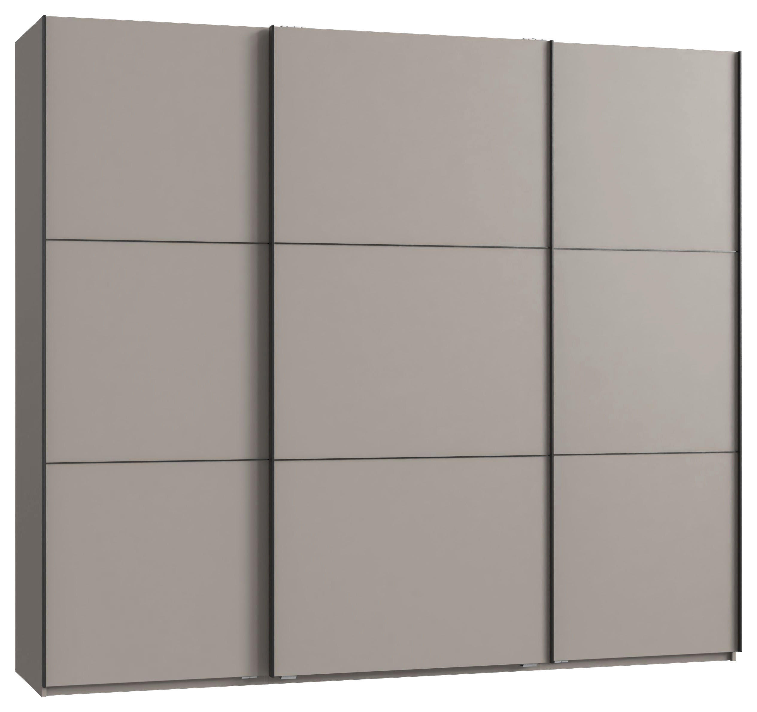 Stylife Schwebetürenschrank Grau, Schwarz 250x216x65 cm