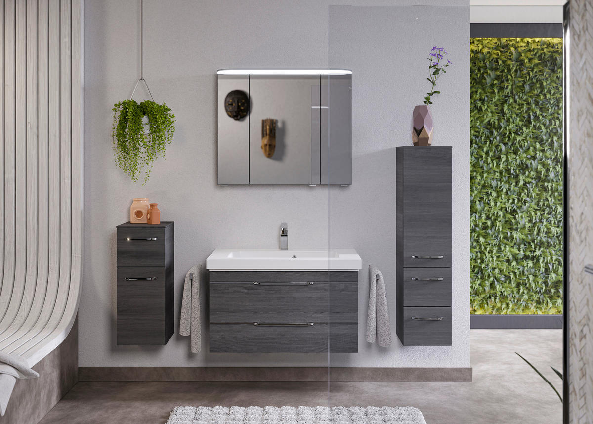 BADEZIMMER 5-teilig  in 152 cm  - Chromfarben/Graphitfarben, KONVENTIONELL, Glas/Holzwerkstoff (152cm) - Pelipal