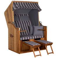 STRANDKORB Naturfarben, Hellgrau, Dunkelgrau  - Dunkelgrau/Hellgrau, Basics, Holz/Textil (120/165/80cm)