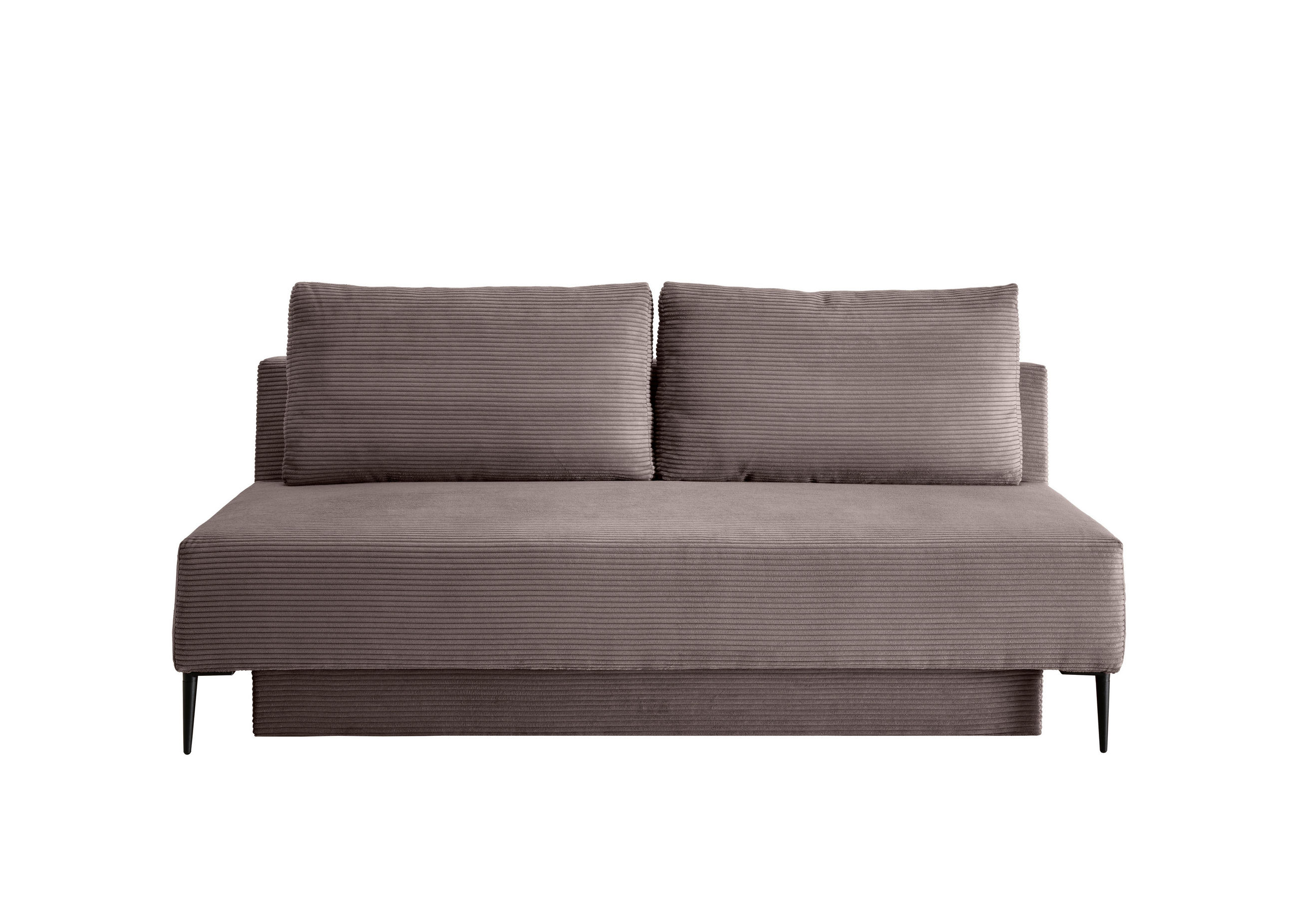 SCHLAFSOFA Cord Graubraun  - Graubraun/Schwarz, MODERN, Textil/Metall (198/90/100cm) - Livetastic