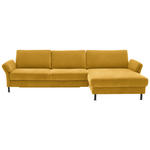 ECKSOFA  in Chenille, Flachgewebe Currygelb  316/175 cm  - Currygelb/Schwarz, Design, Textil/Metall (316/175cm) - Dieter Knoll