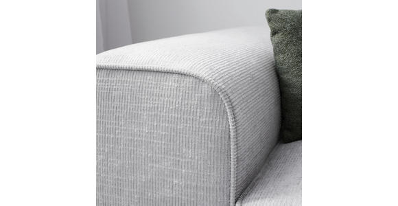 ECKSOFA in Plüsch Grau  - Blaugrau/Schwarz, Design, Kunststoff/Textil (288/152cm) - Xora