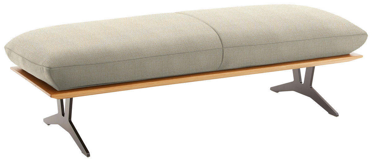 HOCKERBANK in Holz, Textil Beige  - Beige/Schwarz, Design, Holz/Textil (150/43/60cm) - Dieter Knoll