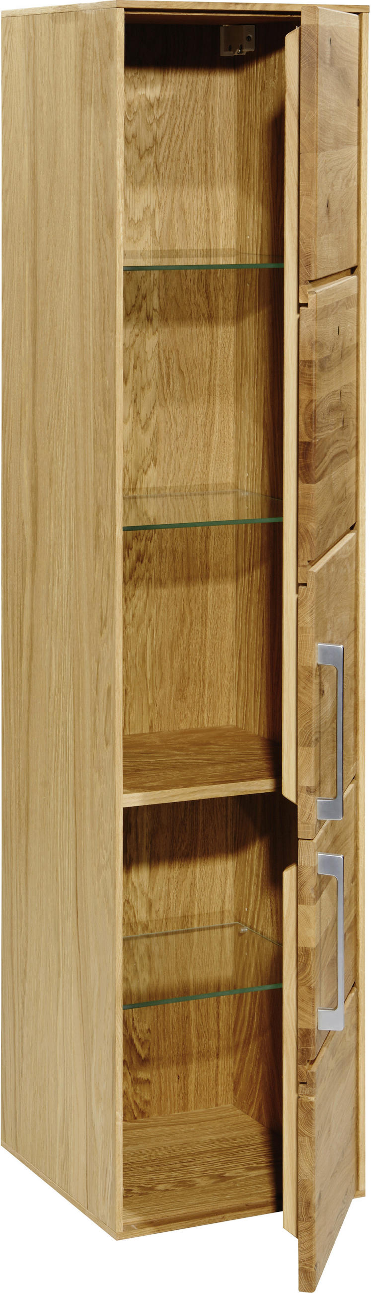 VISOKA OMARA 35/150/35 cm  - srebrne barve/barve hrasta, Natur, kovina/steklo (35/150/35cm) - Xora