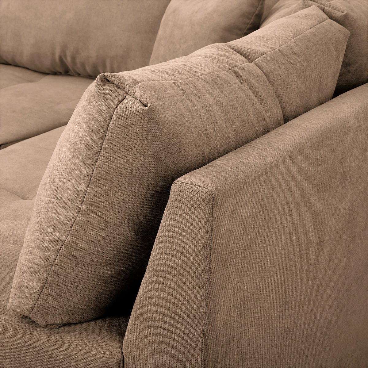 ECKSOFA Ariella in Mikrofaser Beige  231/161 cm  - Beige/Naturfarben, Design, Holz/Textil (231/161cm) - Livetastic