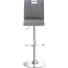 BARHOCKER Lederlook Chromfarben, Grau - Chromfarben/Creme, Design, Textil/Metall (41/95-116/51cm) - Novel