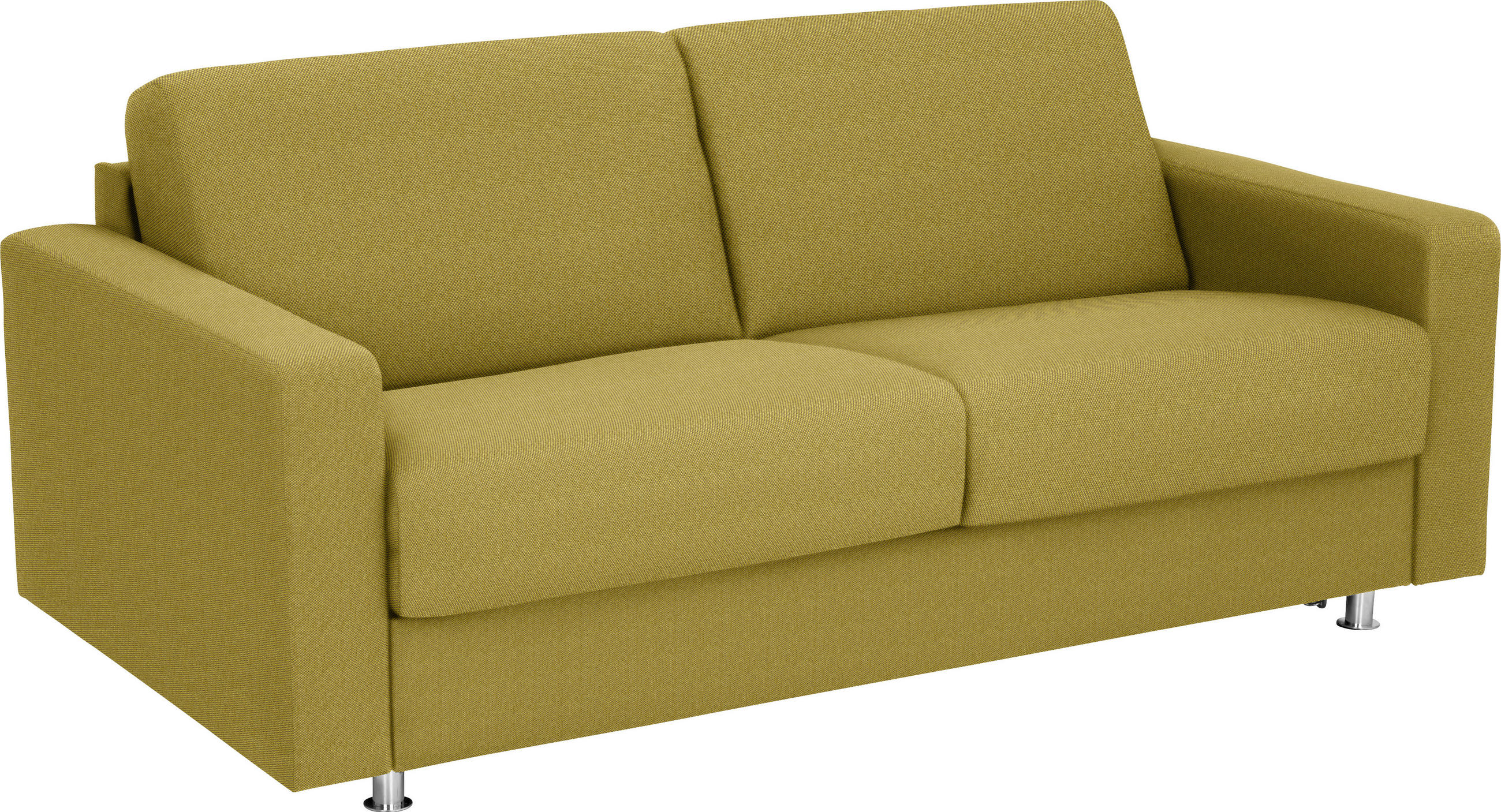 SCHLAFSOFA Flachgewebe Gelb - Chromfarben/Gelb, Design, Textil/Metall (195/84/100cm) - Bali