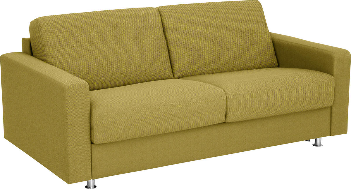 SCHLAFSOFA Flachgewebe Gelb  - Chromfarben/Gelb, Design, Textil/Metall (195/84/100cm) - Bali