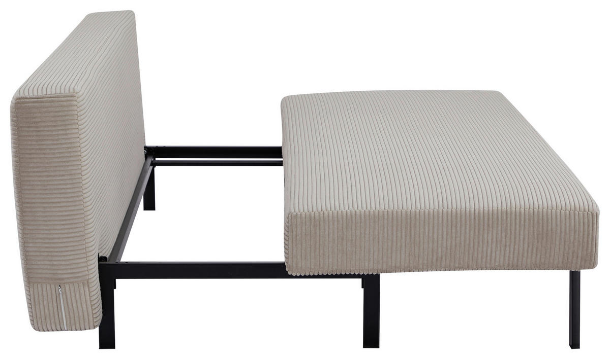 SCHLAFSOFA Cord Beige  - Beige/Schwarz, Design, Textil/Metall (191/92/99cm) - Carryhome