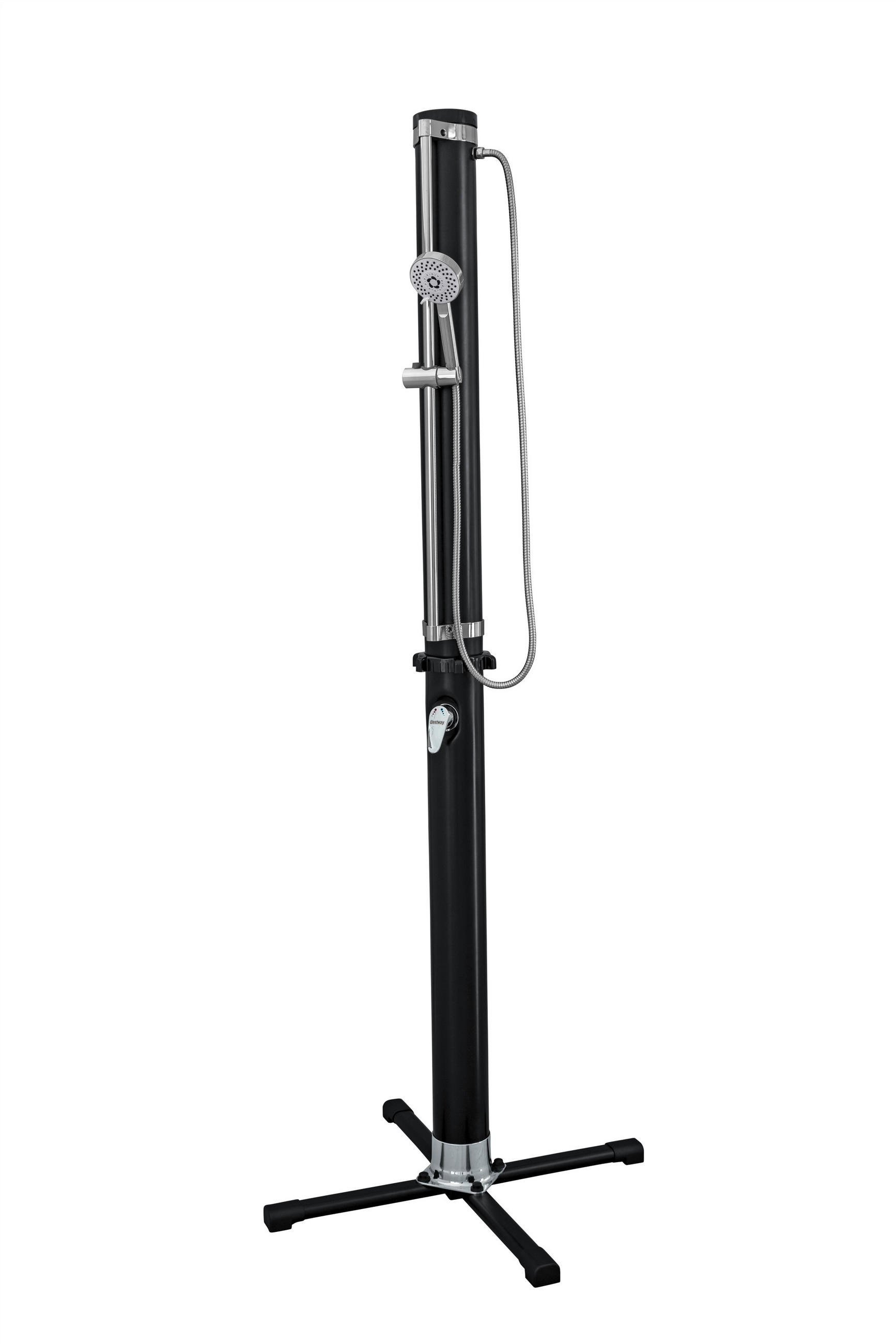 SOLARDUSCHE 58695  - Silberfarben/Schwarz, KONVENTIONELL, Kunststoff/Metall (62/62/218cm) - Bestway
