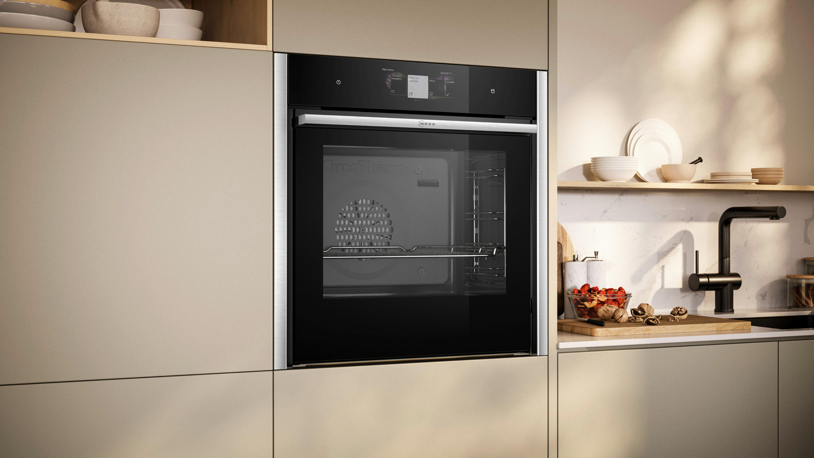 DAMPFBACKOFEN B64FT33N0  - Edelstahlfarben/Schwarz, Basics, Glas/Metall (59,5/59,6/45,8cm) - Neff
