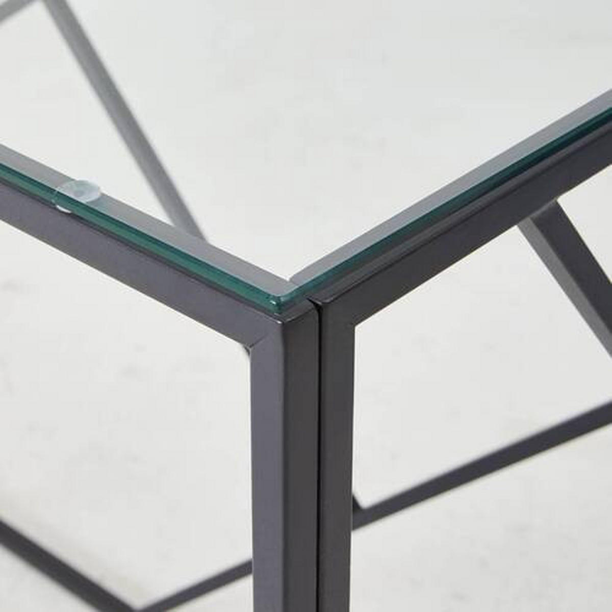 KONSOLENTISCH in Metall, Glas 120/45/77 cm   - Klar/Schwarz, Trend, Glas/Metall (120/45/77cm) - Xora