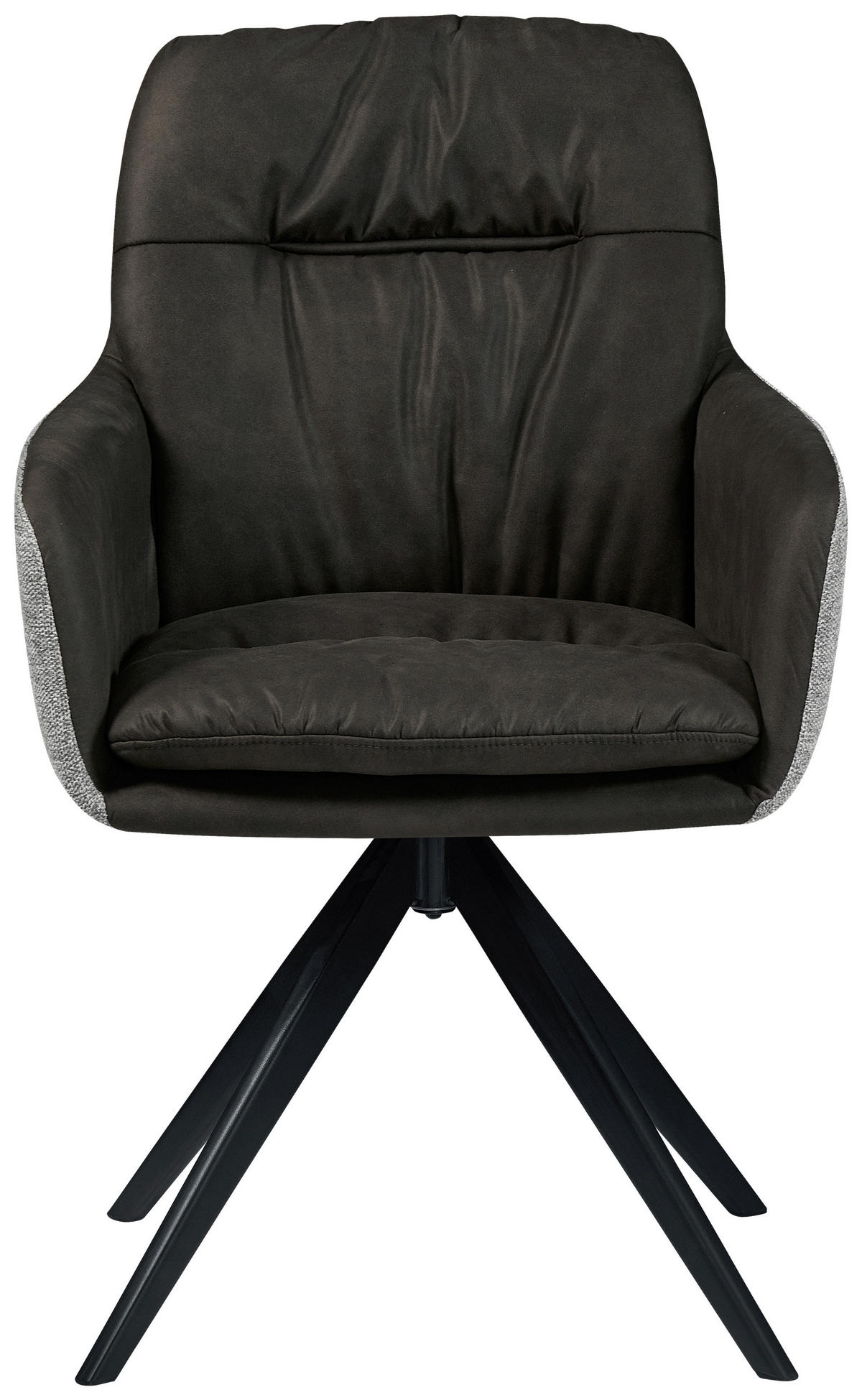 ŽIDLE S PODRUČKAMI, vzhled kůže, splétaný textil, černá - černá, Moderní, kov/textil (57/87/64,5cm) - MID.YOU