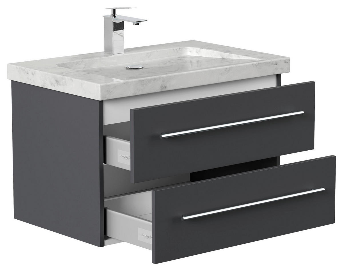 WASCHTISCHKOMBI 75 cm  - Graphitfarben, Basics, Holzwerkstoff/Stein (75cm) - MID.YOU