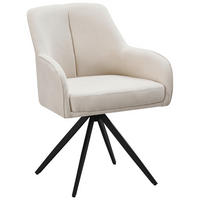 ARMLEHNSTUHL  in Eisen Webstoff  - Beige/Schwarz, MODERN, Holz/Textil (62/83/62cm) - Livetastic