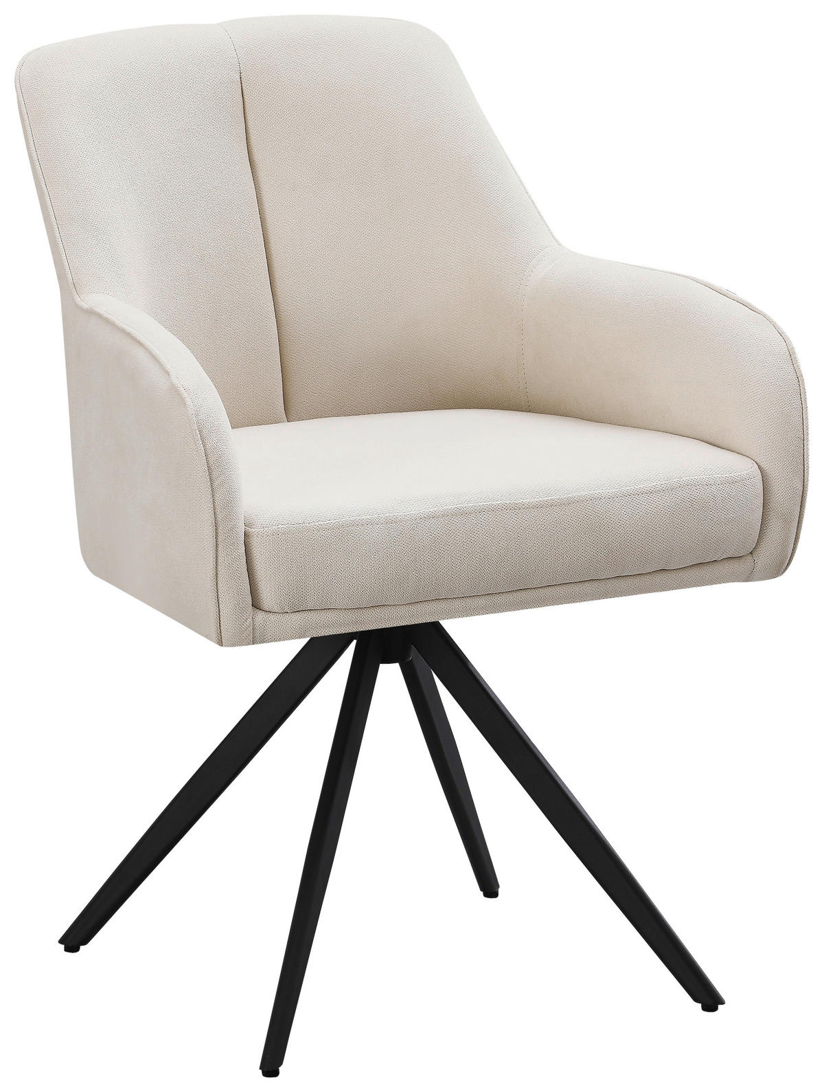 ARMLEHNSTUHL  in Eisen Webstoff  - Beige/Schwarz, MODERN, Holz/Textil (62/83/62cm) - Livetastic