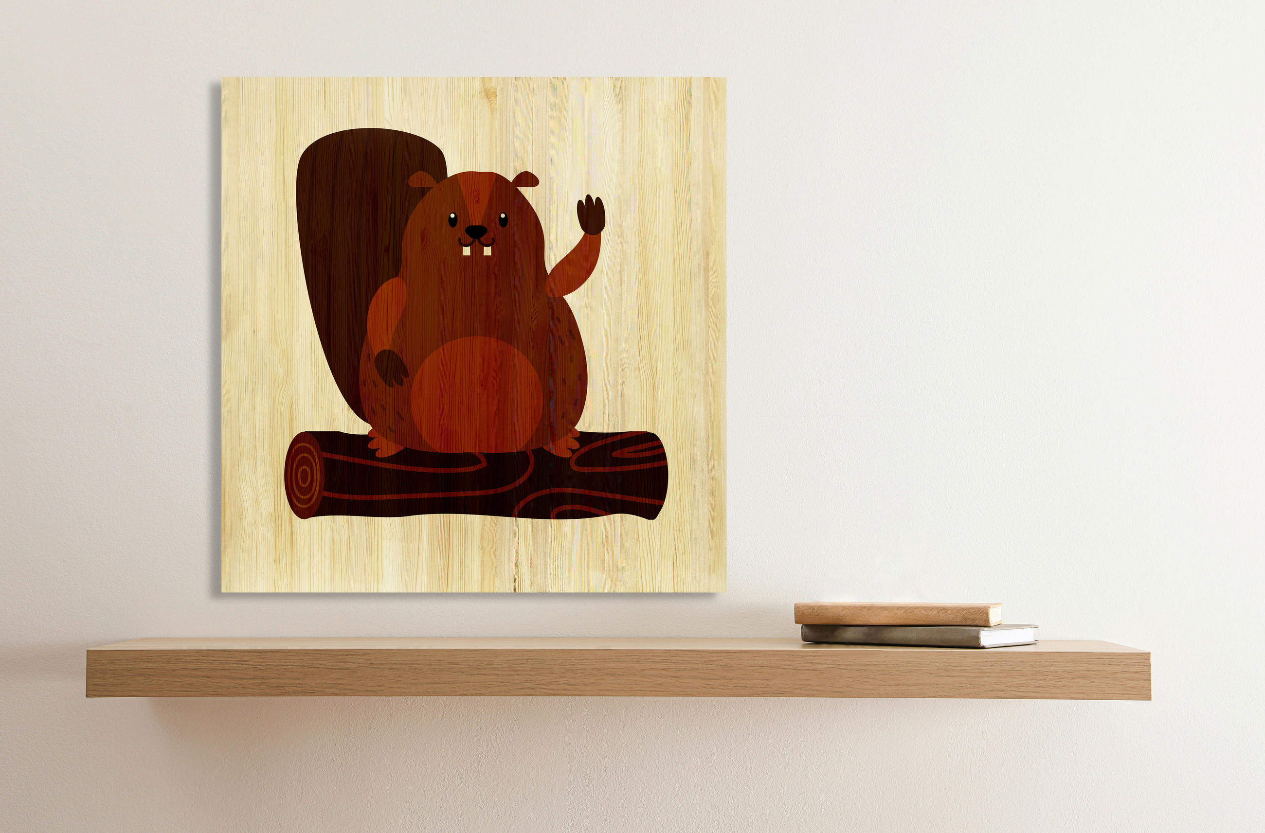 BABYWANDDEKO - Braun, Basics, Holz (60/60/3cm)