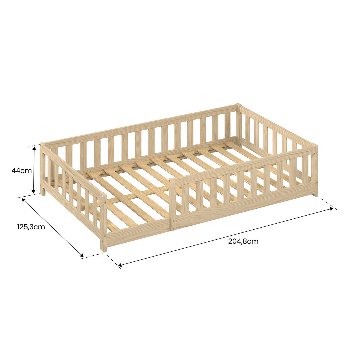 BODENBETT. 120/200 cm  in Naturfarben  - Naturfarben, MODERN, Holz/Holzwerkstoff (120/200cm) - P & B