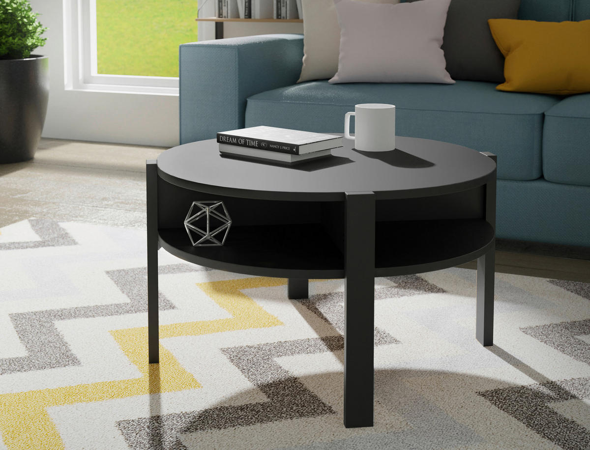 COUCHTISCH in Holzwerkstoff 74,4/74,4/45,5 cm  - Dunkelgrau/Grau, Modern, Holzwerkstoff (74,4/74,4/45,5cm) - Ti'me
