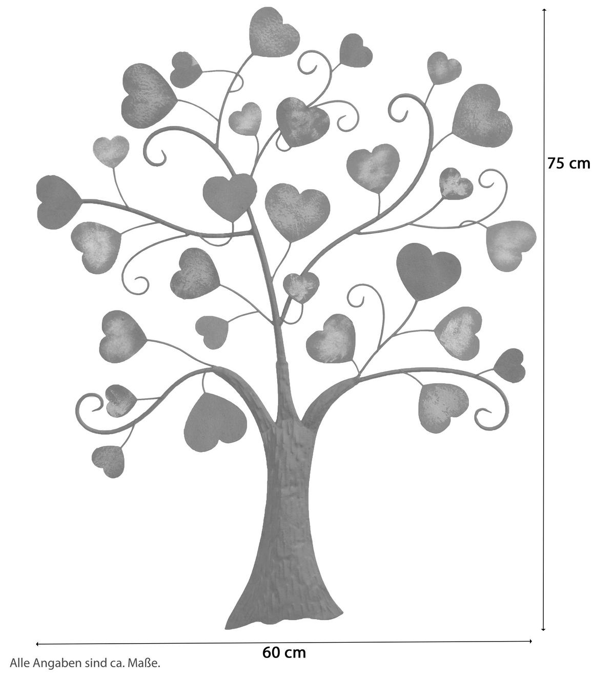 WANDDEKO Metall  - Dunkelbraun/Schwarz, Design, Metall (3/60/75cm) - MID.YOU
