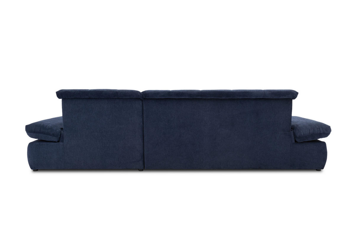 ECKSOFA in Mikrofaser Dunkelblau  300/172 cm  - Chromfarben/Dunkelblau, KONVENTIONELL, Textil/Metall (300/172cm) - MID.YOU