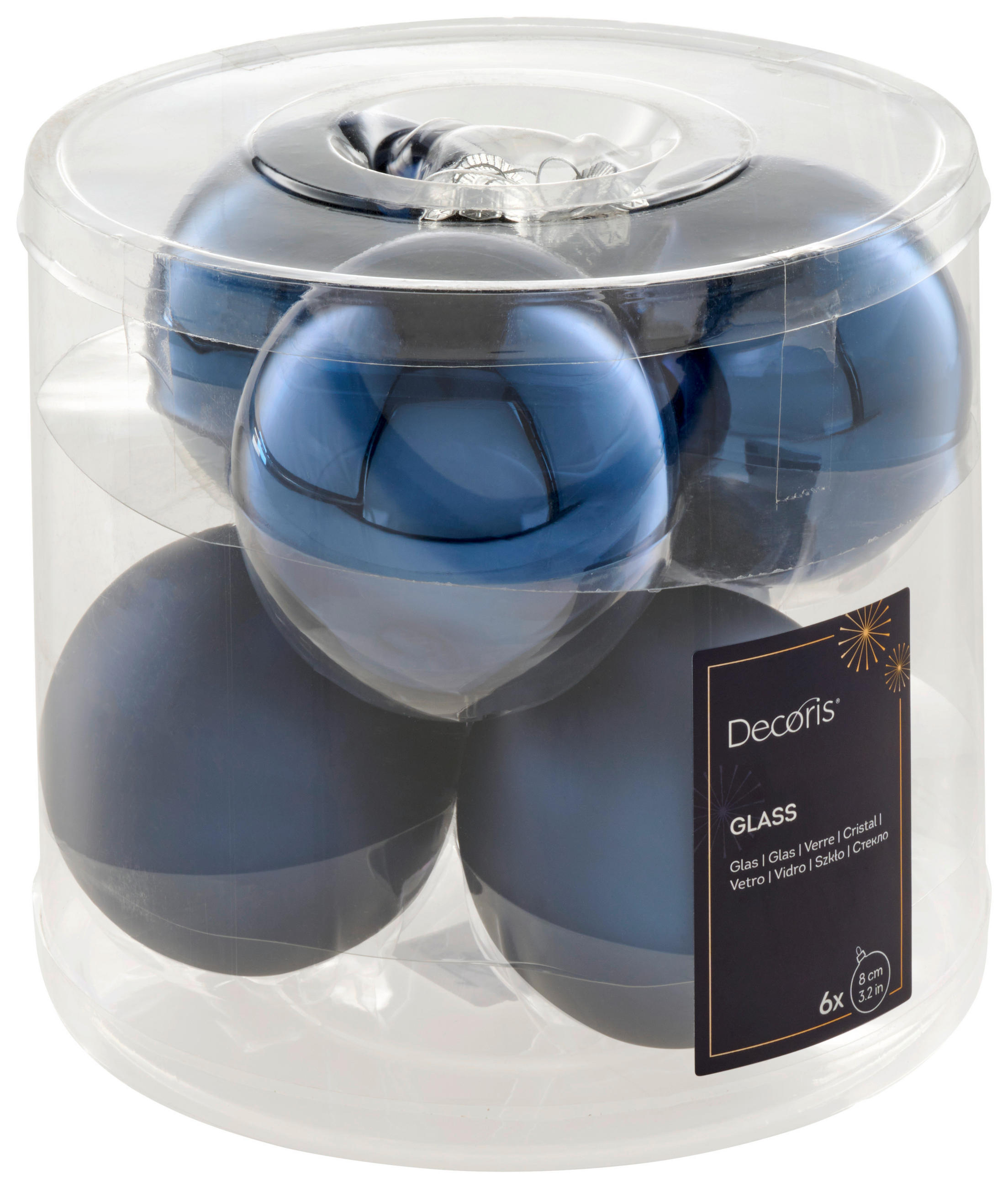 CHRISTBAUMKUGEL-SET 8 cm 6-teilig  - KONVENTIONELL, Glas (8cm)