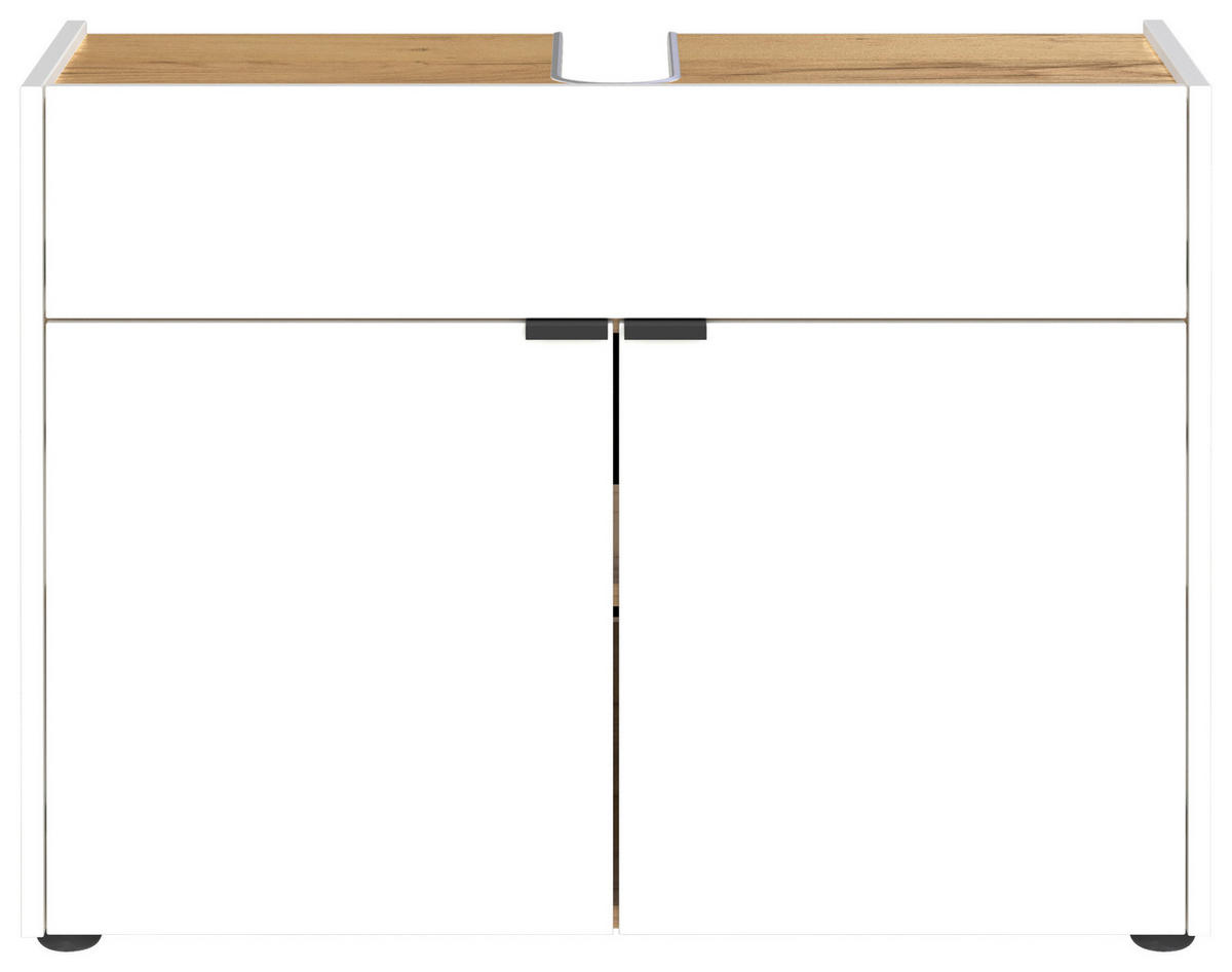BADEZIMMER 3-teilig  in 129 cm  - Eichefarben/Schwarz, MODERN, Holzwerkstoff/Kunststoff (129cm) - Germania
