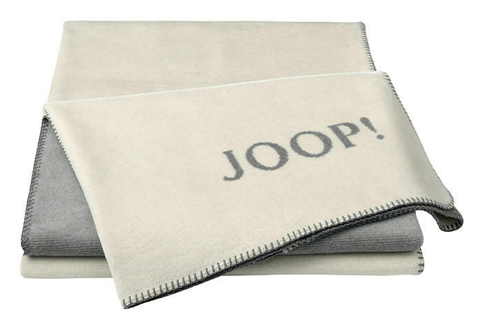 Joop! Wohndecke Melange-Doubleface Natur, Hellgrau 150x200 cm