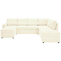 WOHNLANDSCHAFT in Cord Creme  - Creme/Schwarz, Konventionell, Kunststoff/Textil (126/293/155cm) - Ti'me
