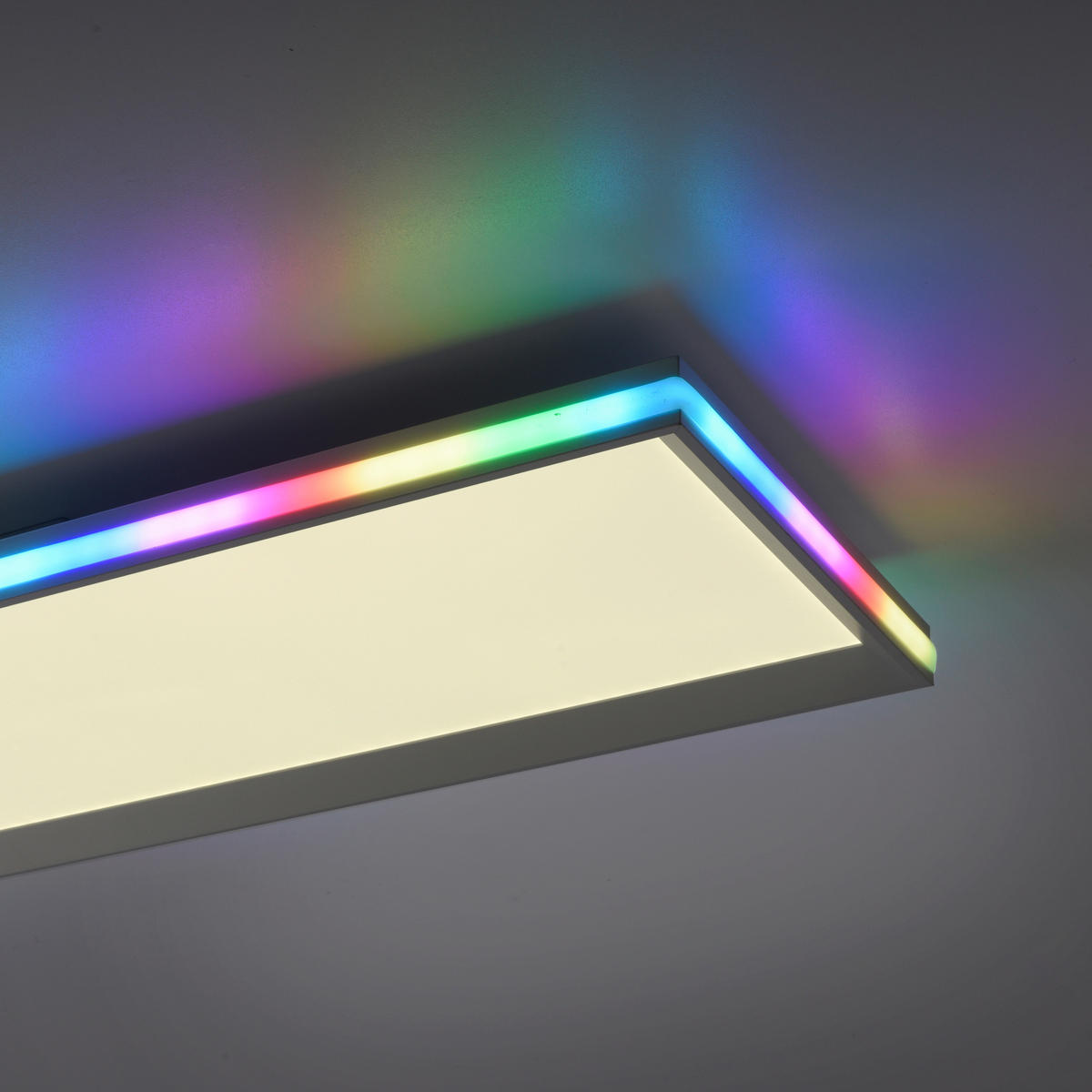 PLAFONIERĂ CU LED - alb, Design, plastic/metal (100/25/6cm)