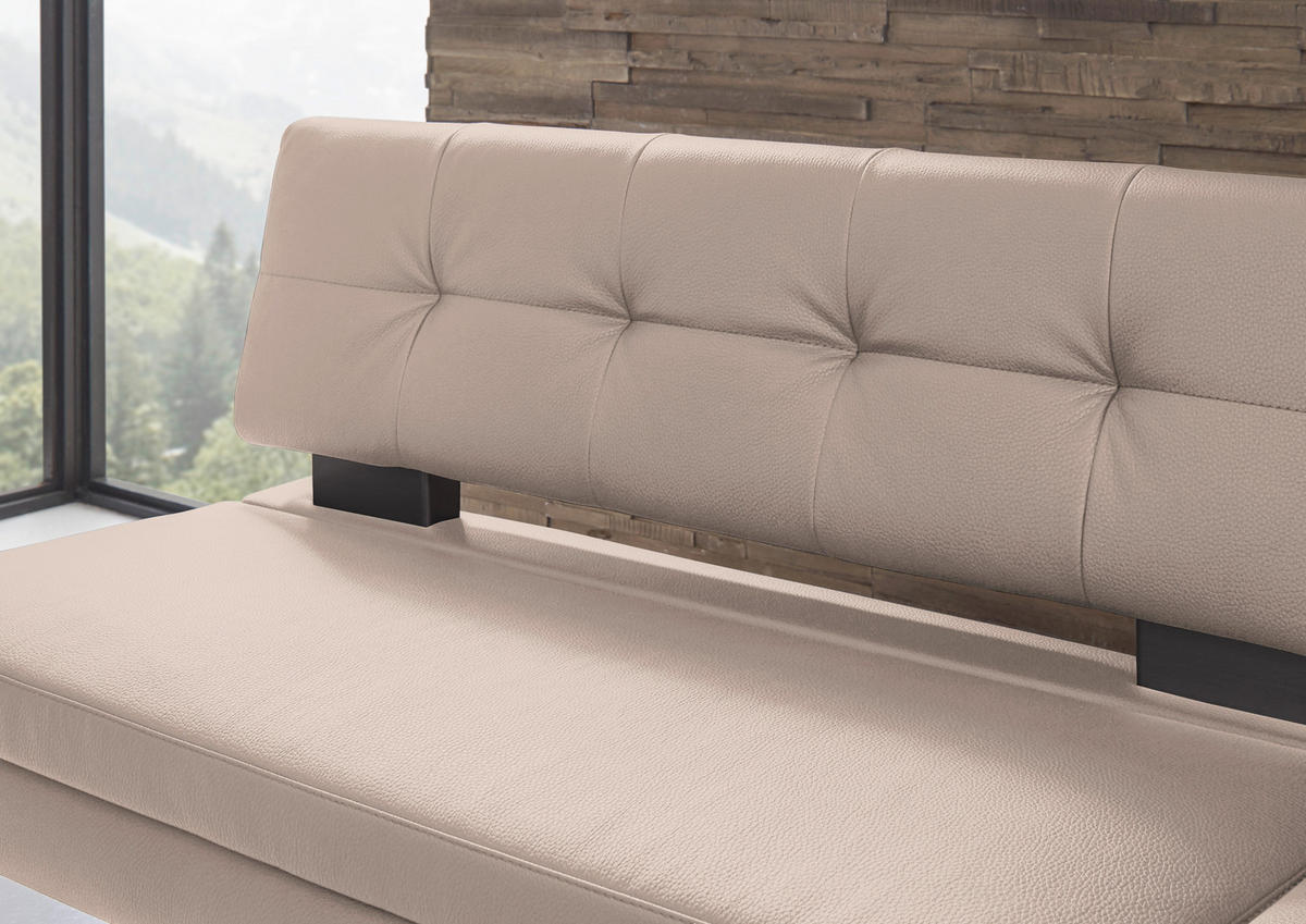 ECKBANK in Metall, Textil Creme  - Creme/Schwarz, Design, Textil/Metall (200/158cm) - Dieter Knoll