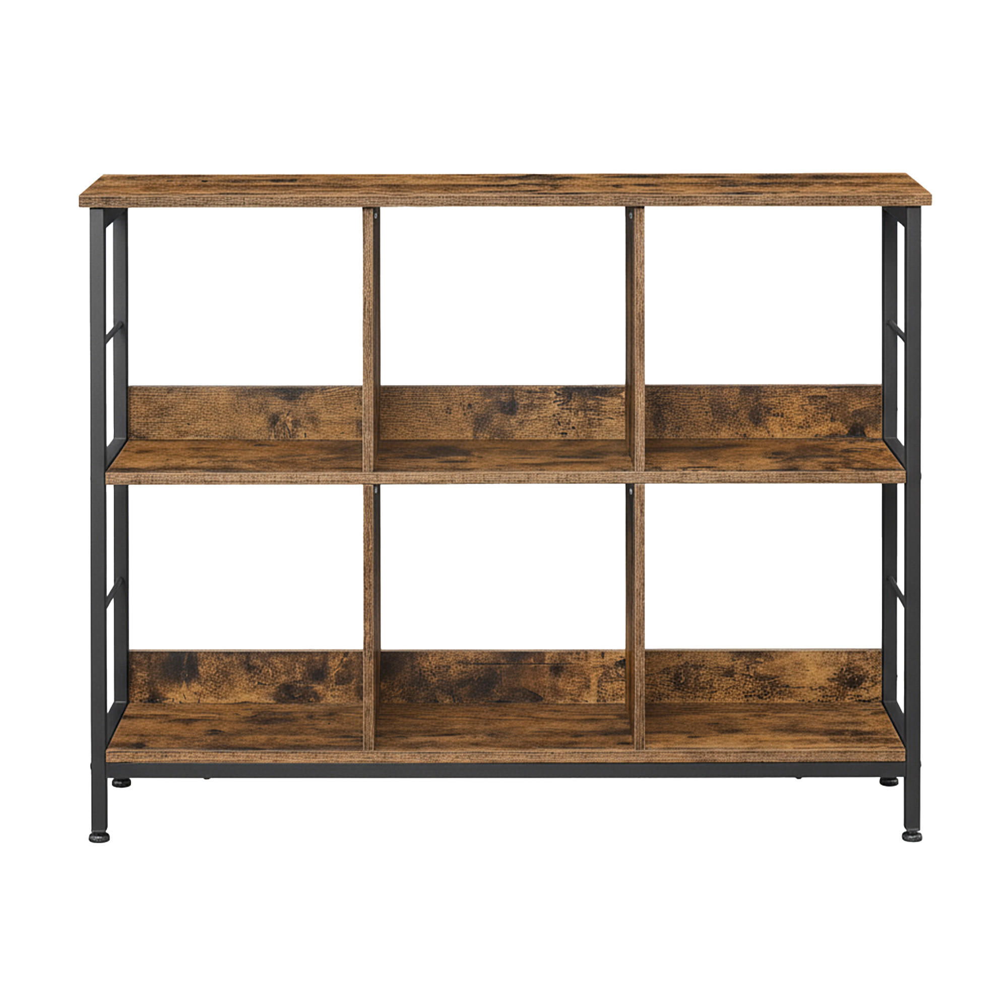 Boxxx REGÁL, hnědá, černá, ocel, 120/80/30 cm