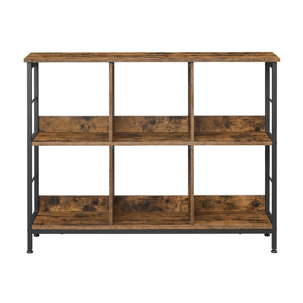 Boxxx REGÁL, hnedá, čierna, oceľ, 120/80/30 cm