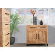 KOMMODE , 90/85/40 cm, 2 Schublade(n)  - Schwarz/Naturfarben, Design, Holz/Metall (90/85/40cm) - Landscape