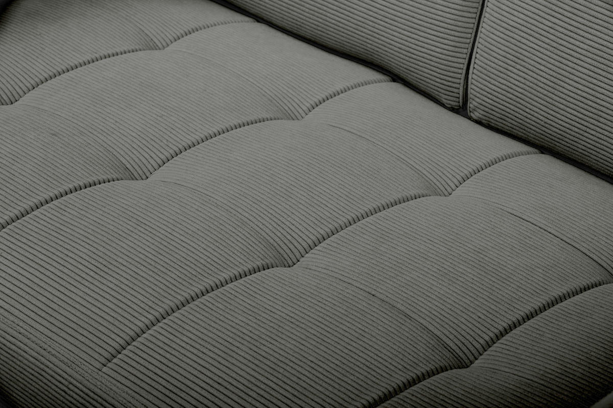 2-SITZER-SOFA Feincord Grau  - Schwarz/Grau, MODERN, Textil/Metall (142/82/76cm) - MID.YOU