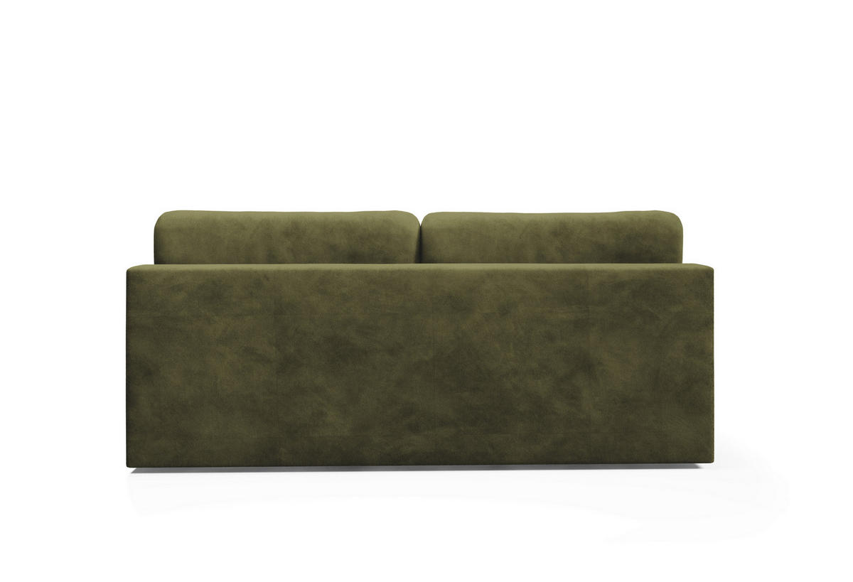 SCHLAFSOFA MARON in Samt Olivgrün  - Schwarz/Olivgrün, Design, Kunststoff/Textil (219/94/110cm) - Livetastic