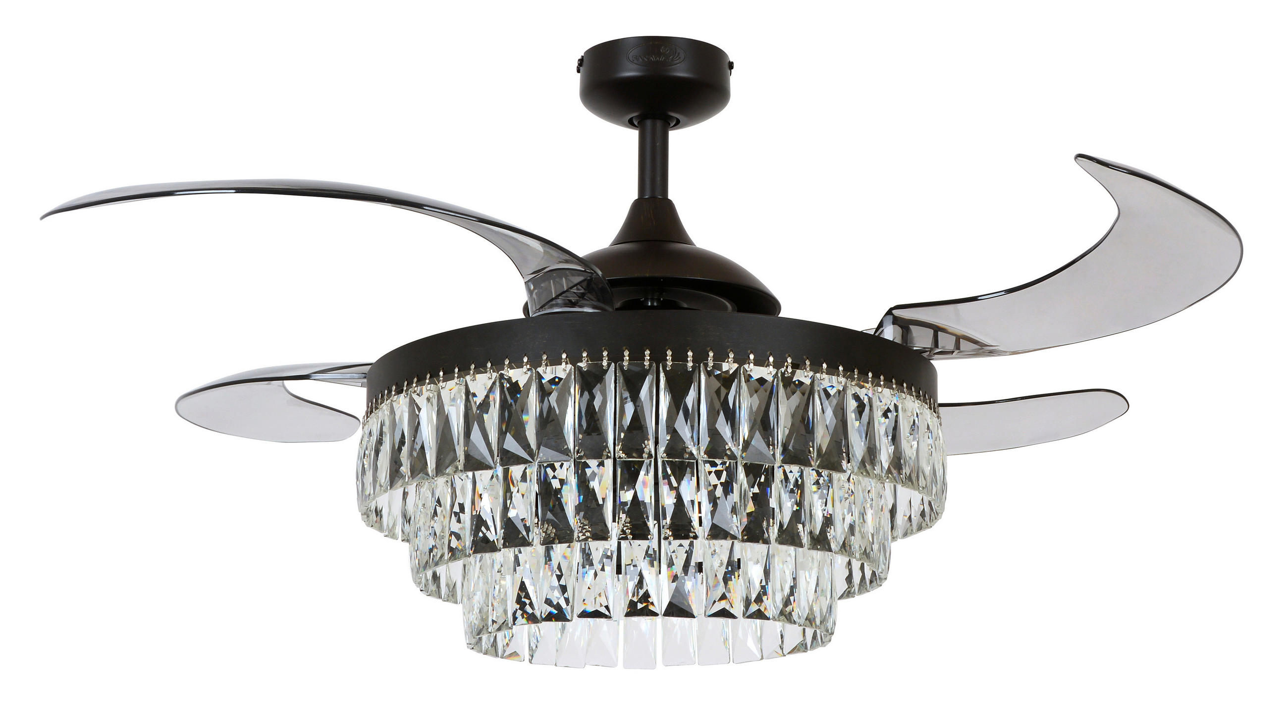 DECKENVENTILATOR  122/50 cm    - Transparent/Schwarz, Lifestyle, Kunststoff/Metall (122/50cm) - P & B