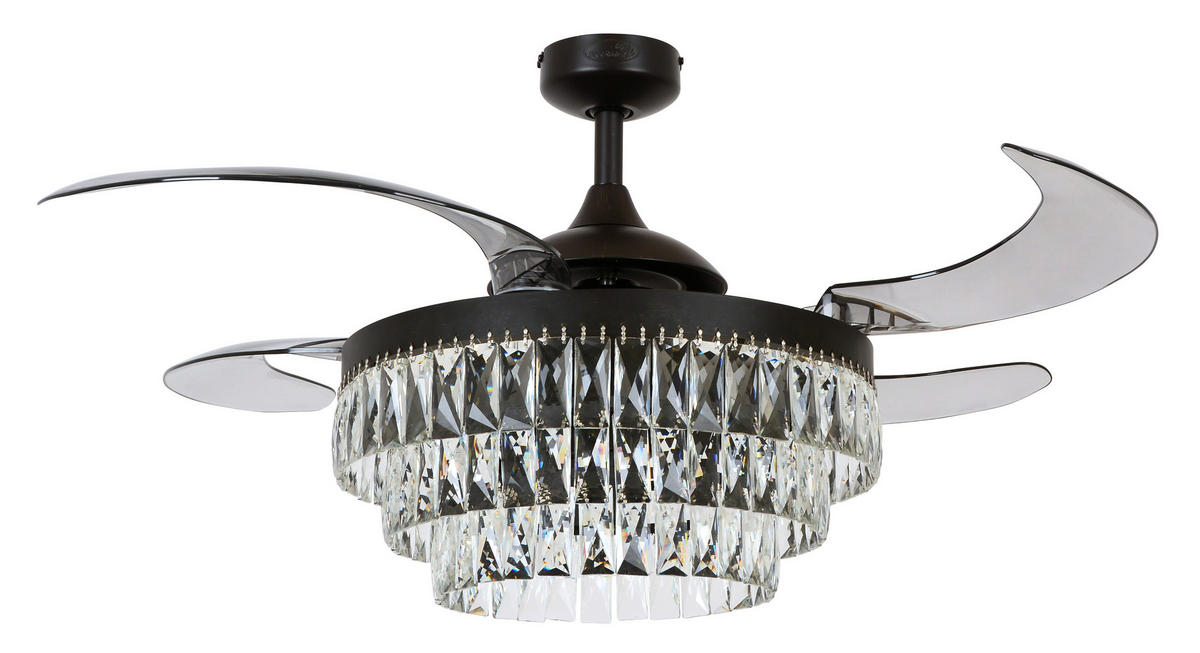 DECKENVENTILATOR  122/50 cm    - Transparent/Schwarz, Lifestyle, Kunststoff/Metall (122/50cm) - P & B