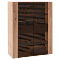 HIGHBOARD Eichefarben  106/138/44 cm  - Eichefarben/Anthrazit, Design, Glas/Holz (106/138/44cm) - Schöner Wohnen