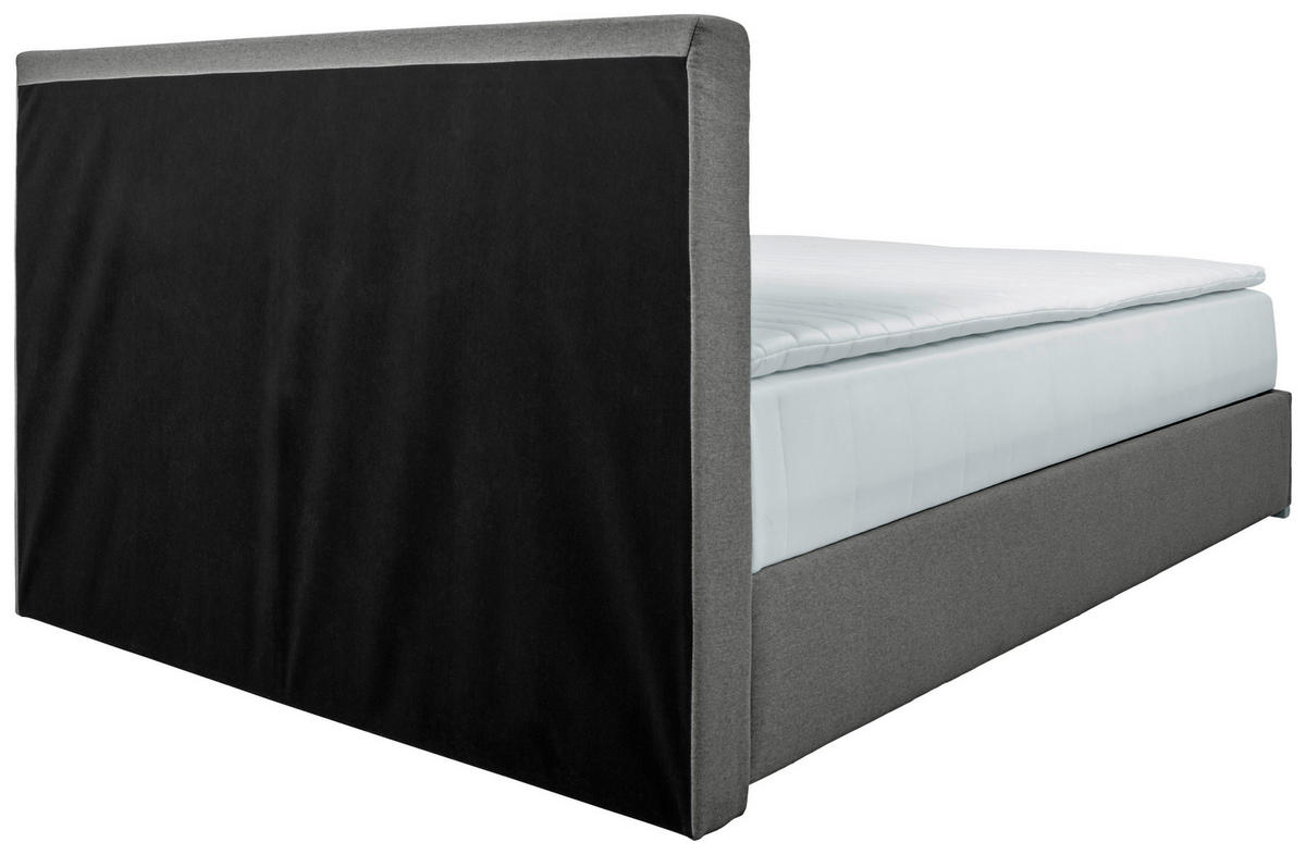BOXBETT 140/200 cm  in Grau  - Chromfarben/Grau, KONVENTIONELL, Kunststoff/Textil (140/200cm) - Boxxx